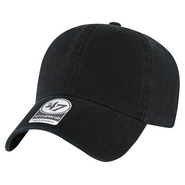 Black 47 Brand Clean Up adjustable cap, blank product photo on white background