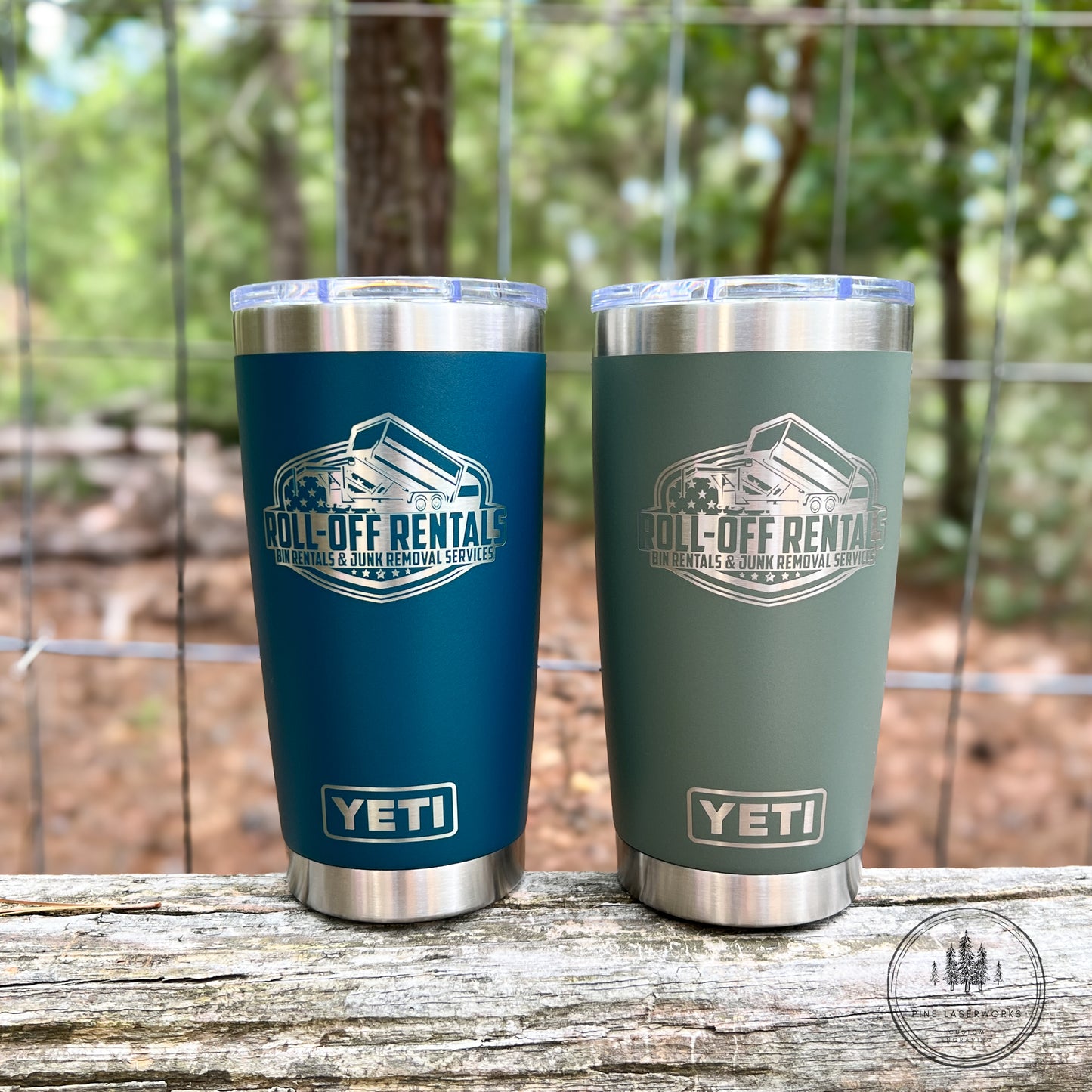 Business Logo YETI 20 oz Rambler Laser Engraved Tumbler