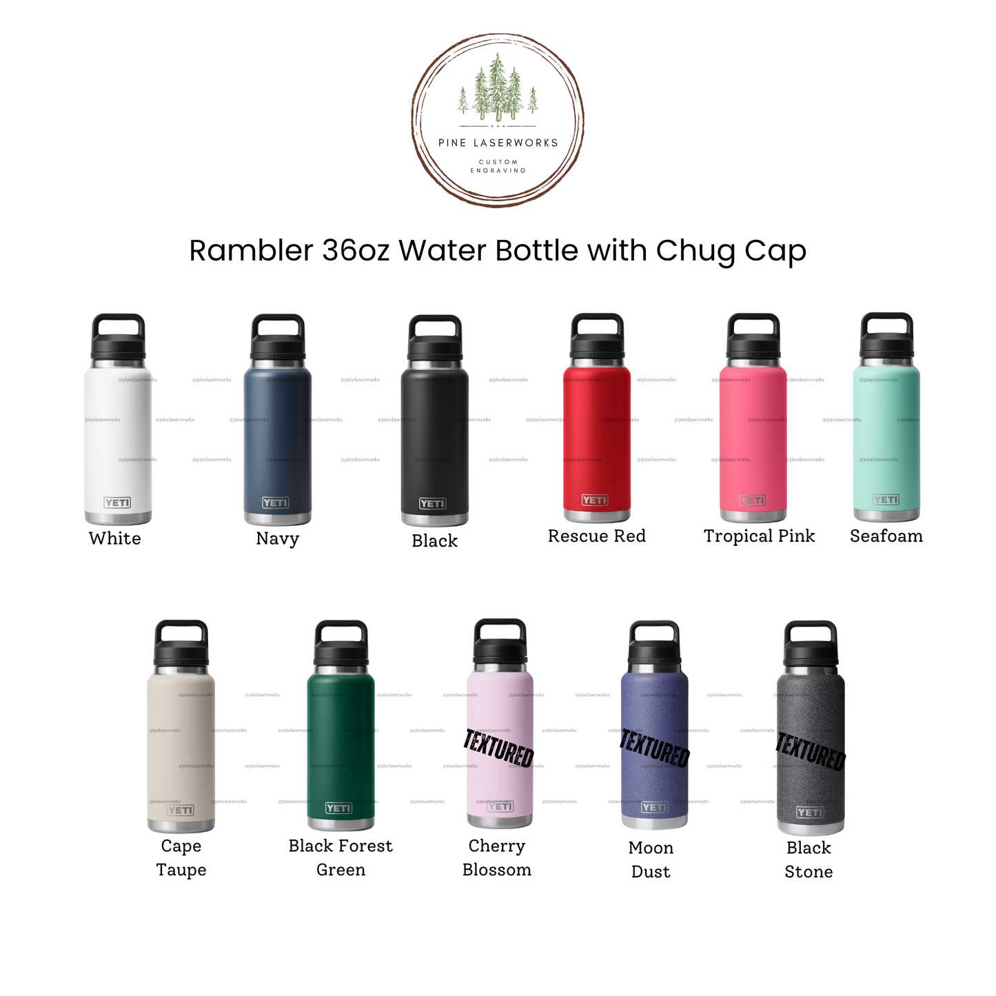 Personalized Floral Yeti 26oz or 36oz Rambler Laser Engraved Water Bottle