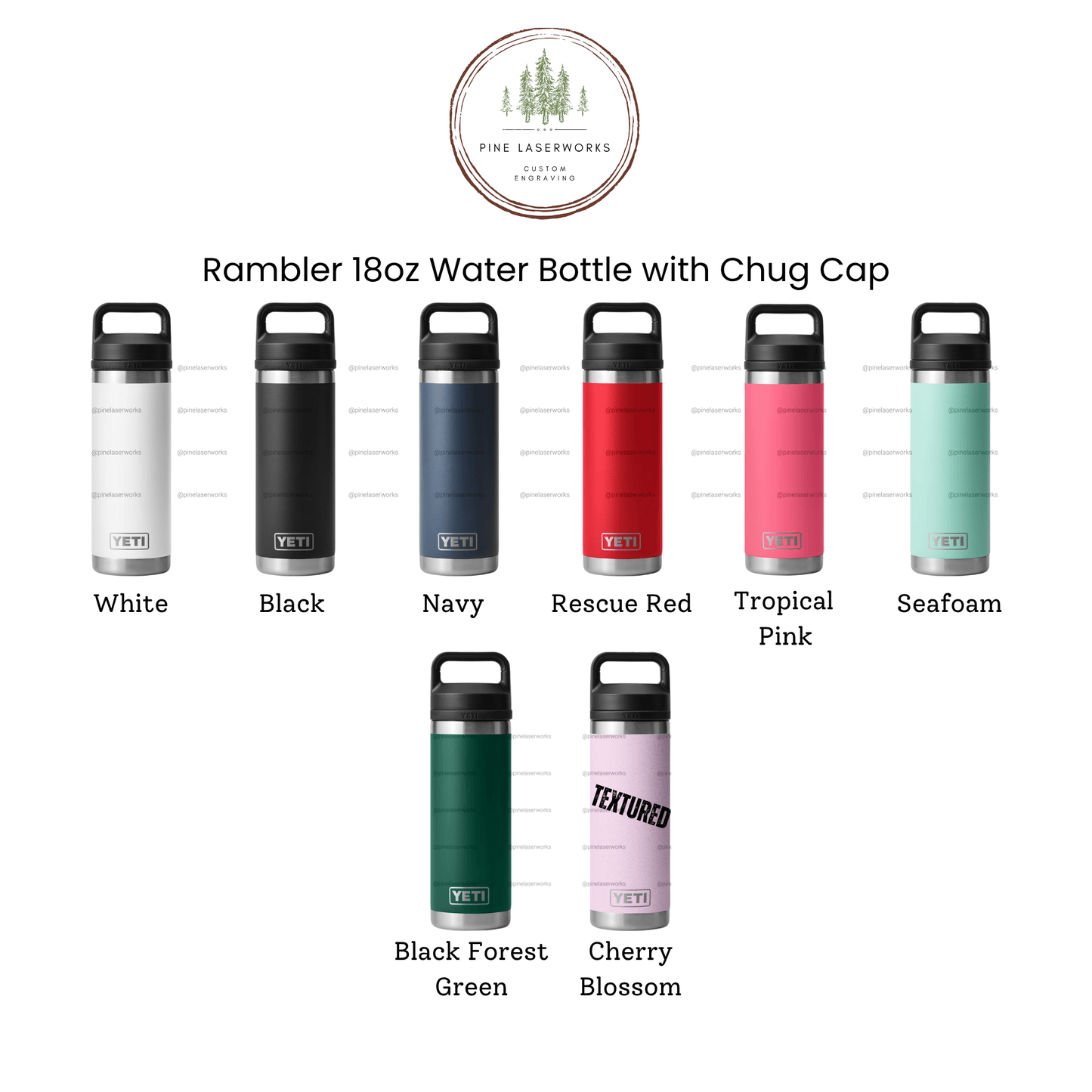 Golf Pattern YETI Rambler Laser Engraved Chug Cap Water Bottle