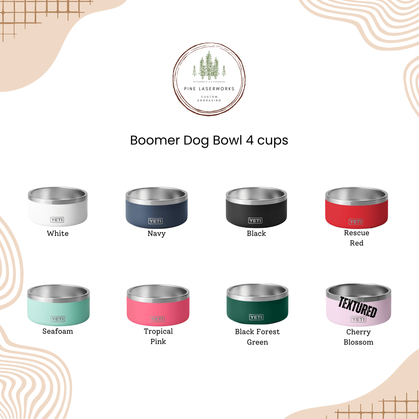 Personalized Pet Bowl Yeti Boomer 4 Cup Custom Engraved Bowl - Pine LaserworksPersonalized Pet Bowl Yeti Boomer 4 Cup Custom Engraved Bowl