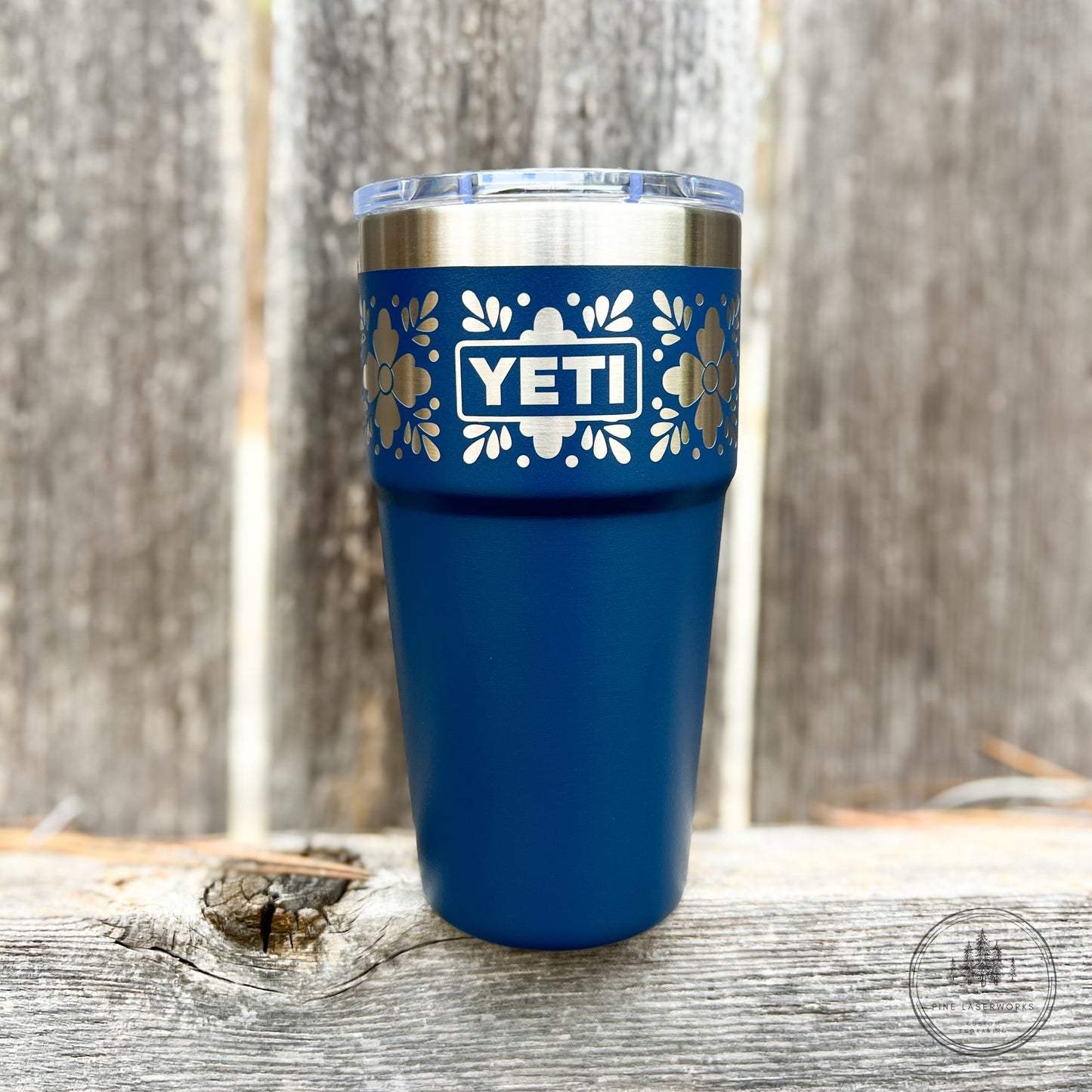Talavera Flower Yeti 20oz Stackable Cup - Pine LaserworksTalavera Flower Yeti 20oz Stackable Cup