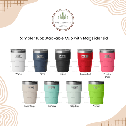 Business Logo YETI 16 oz Rambler Stackable Tumbler