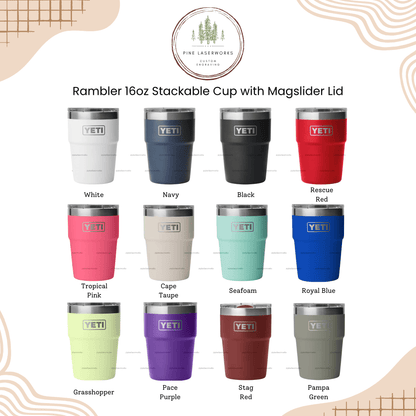 Personalized YETI Rambler 16 oz Stackable Tumbler
