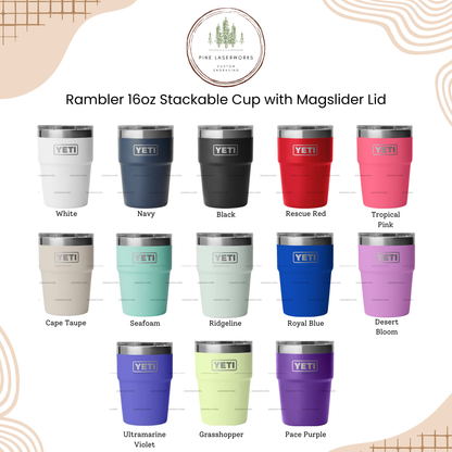 Personalized YETI Rambler 16 oz Stackable Tumbler
