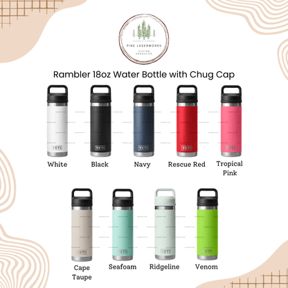 Golf Pattern YETI Rambler Laser Engraved Chug Cap Water Bottle