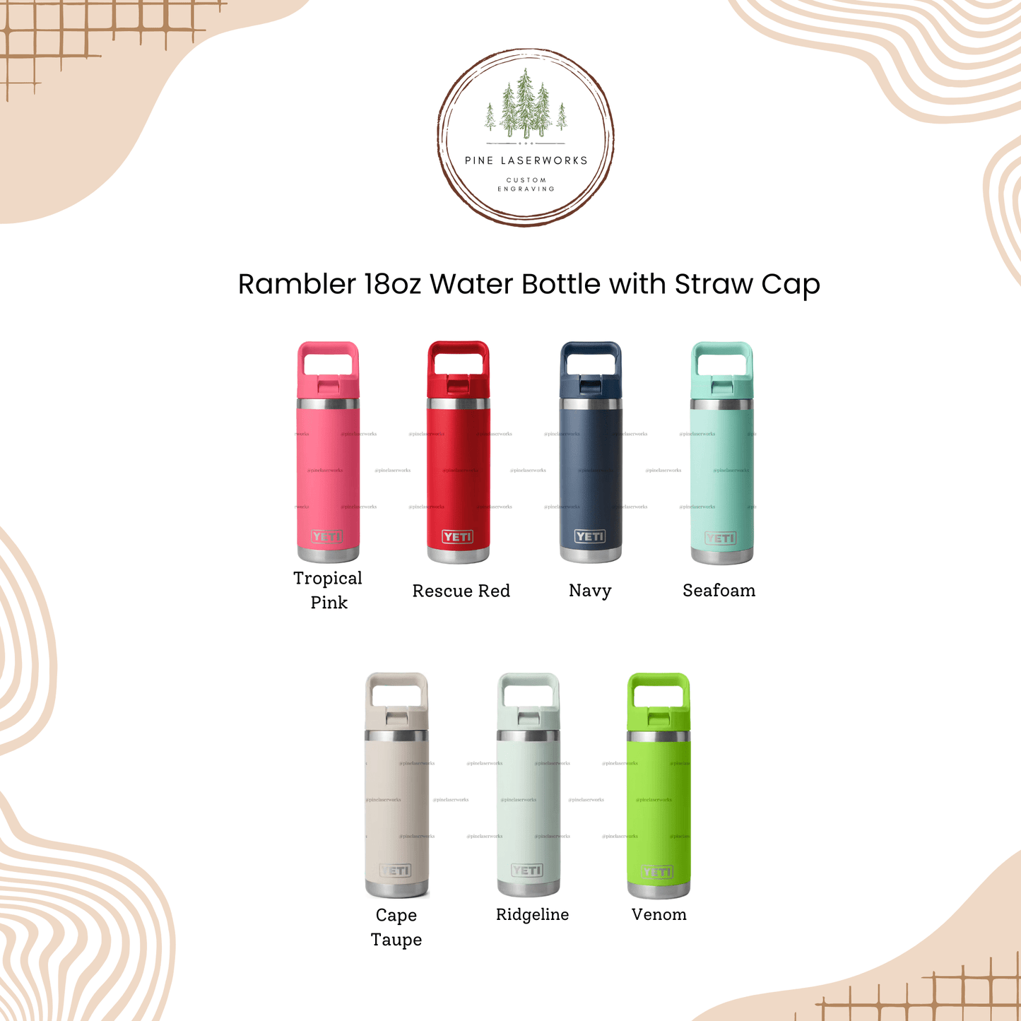 Highland Cow Yeti 18oz Rambler Straw Top Water Bottle Western Theme