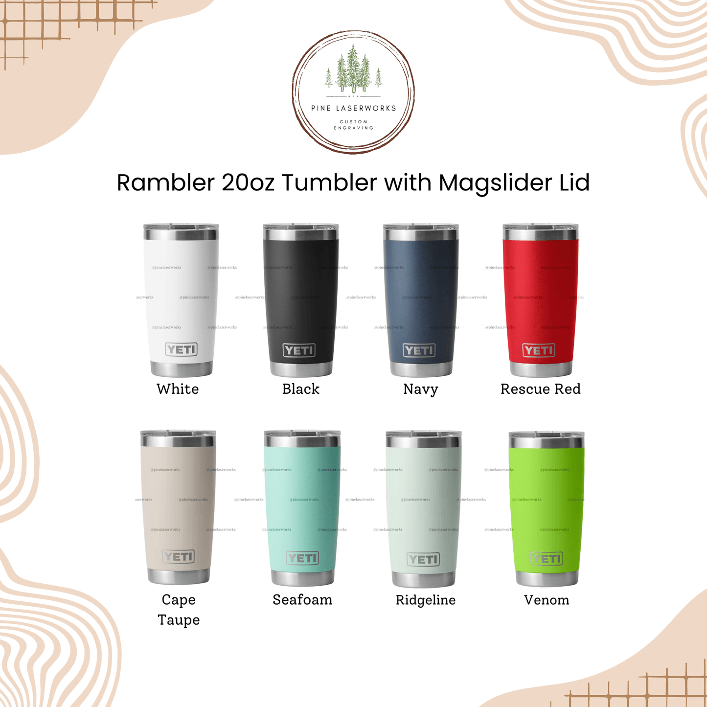 Personalized Dad YETI 20 oz Rambler Laser Engraved Tumbler