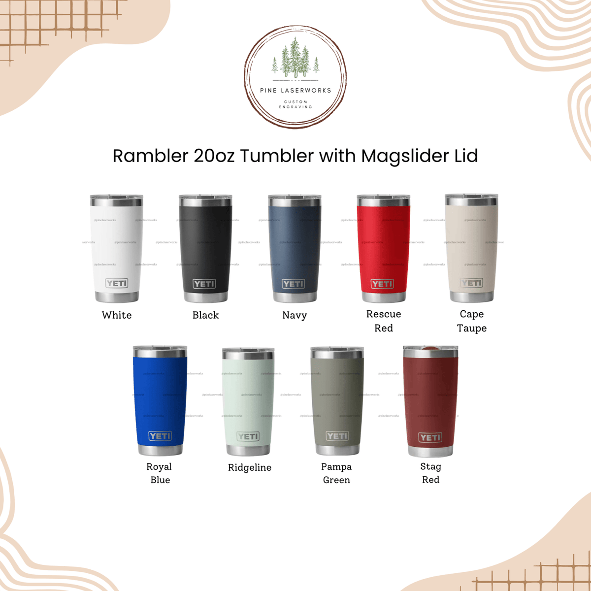 Informational chart - available color options