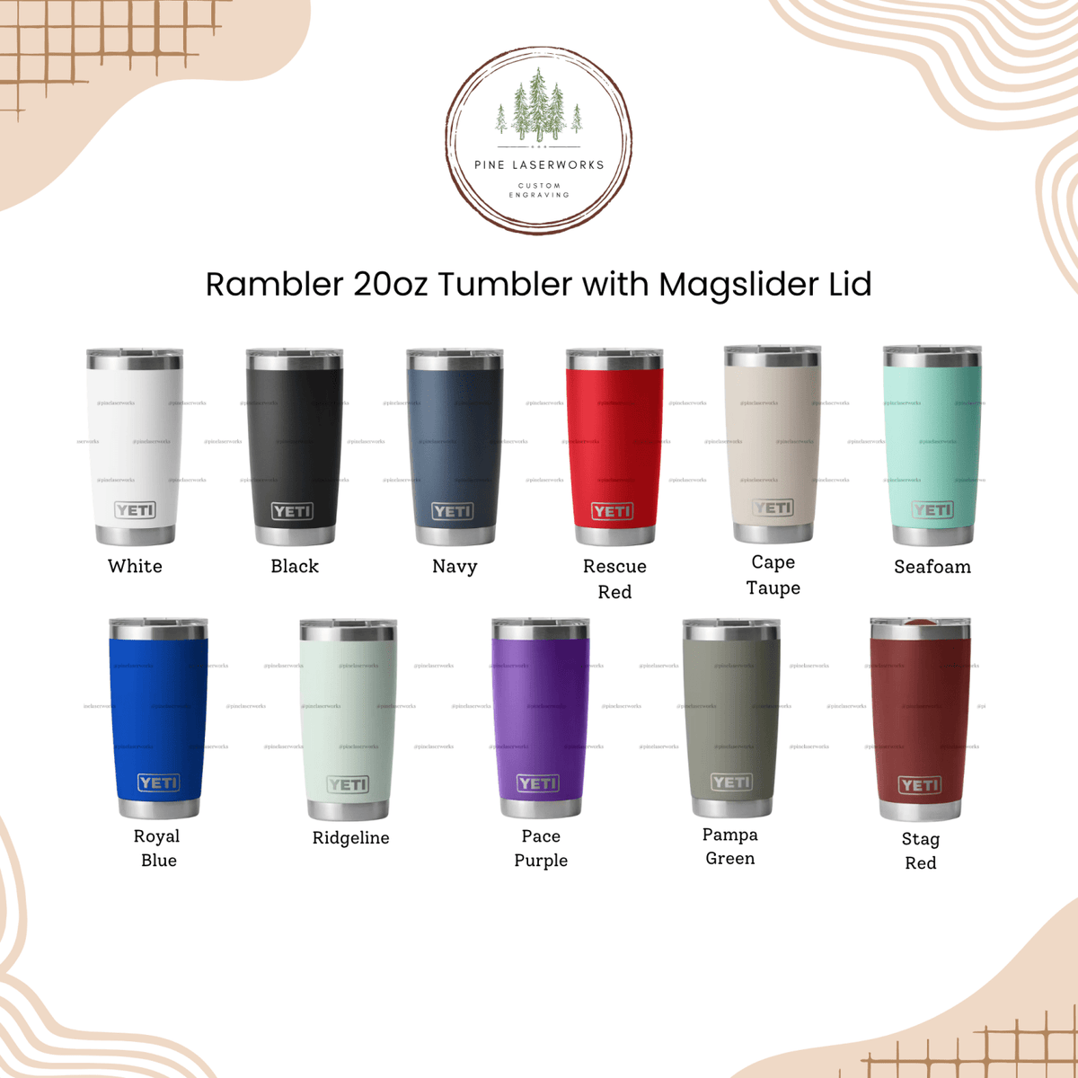 Informational chart - available color options