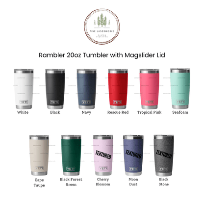 Business Logo Yeti 20oz Rambler Laser Engraved Tumbler