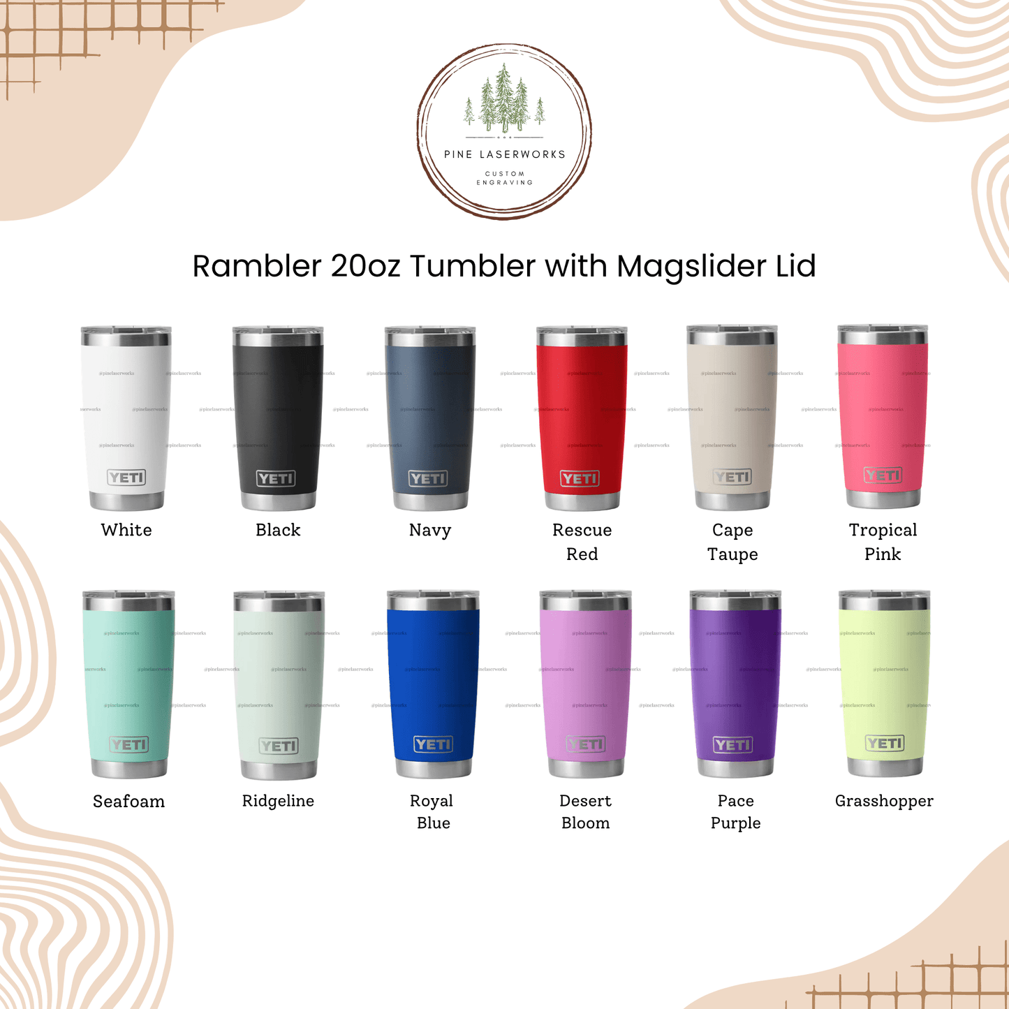 Personalized Golf YETI Rambler 20 oz Engraved Travel Tumbler