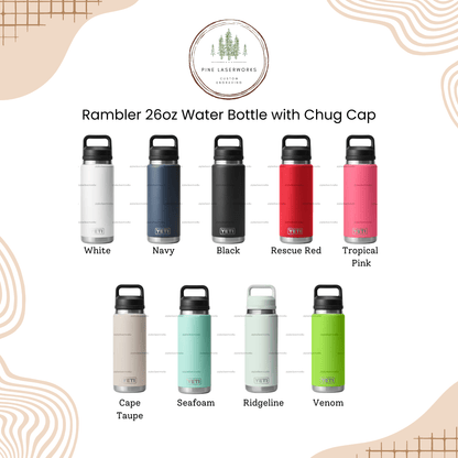Golf Pattern YETI Rambler Laser Engraved Chug Cap Water Bottle