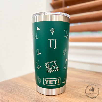 Personalized Golf YETI Rambler 20 oz Engraved Travel Tumbler