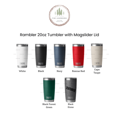 Personalized Dad Yeti 20oz Rambler Laser Engraved Tumbler