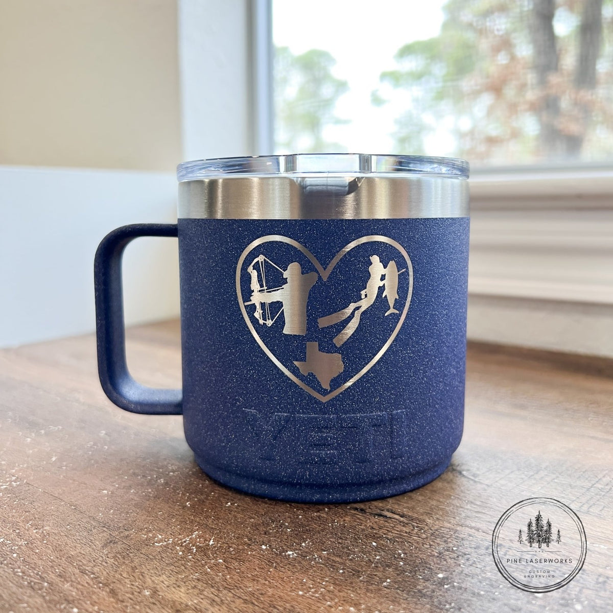 Personalized YETI Rambler Ceramic Lined Mug with custom engraving, alternate angle