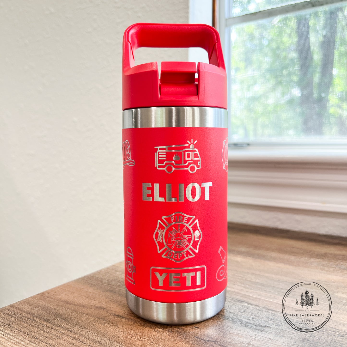Personalized Kids YETI 12 oz Rambler Straw Top Water Bottle