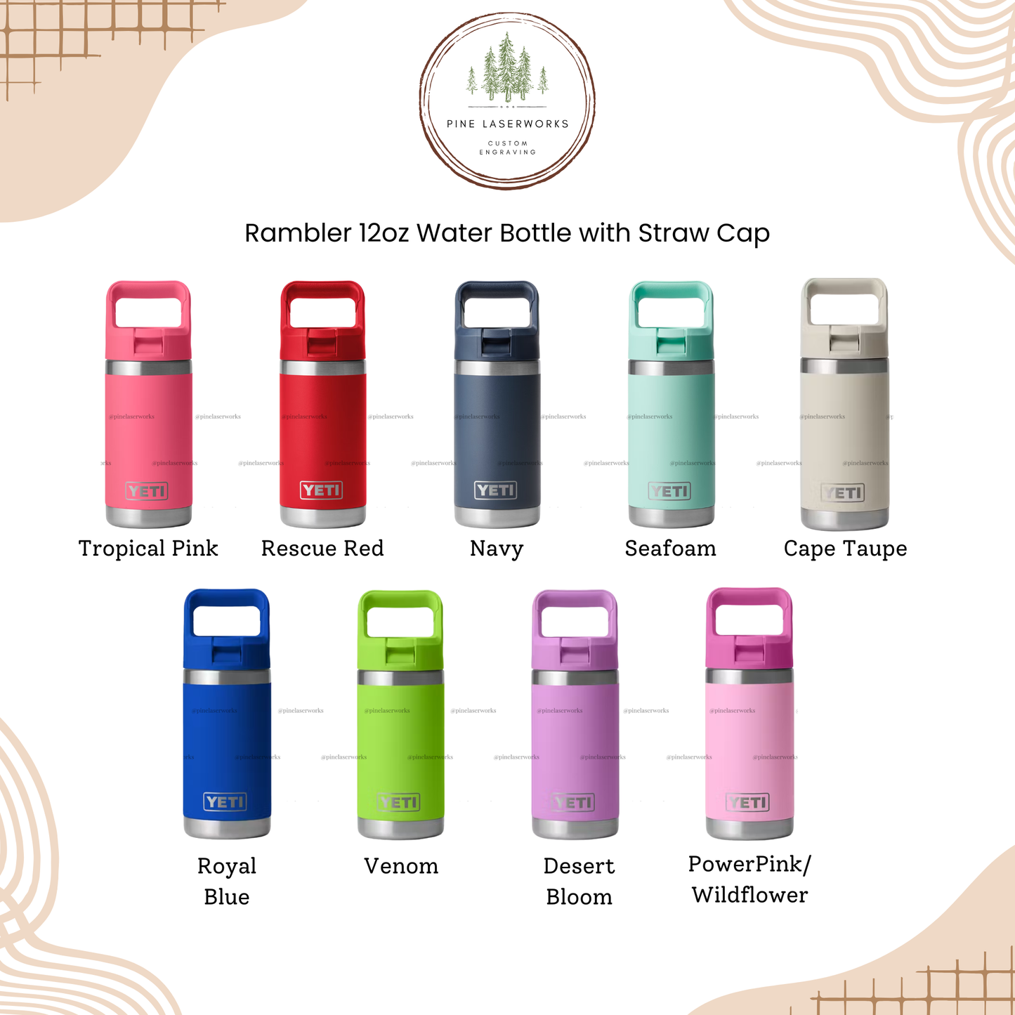 Single Side Personalized YETI 12 oz Rambler Jr. Water Bottle