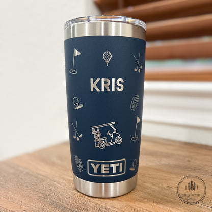 Personalized Golf YETI Rambler 20 oz Engraved Travel Tumbler