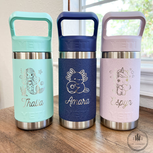 Single Side Personalized YETI 12 oz Rambler Jr. Water Bottle