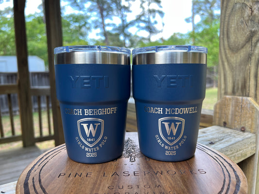 Business Logo Yeti 16oz Rambler Stackable Tumbler - Pine LaserworksBusiness Logo Yeti 16oz Rambler Stackable Tumbler