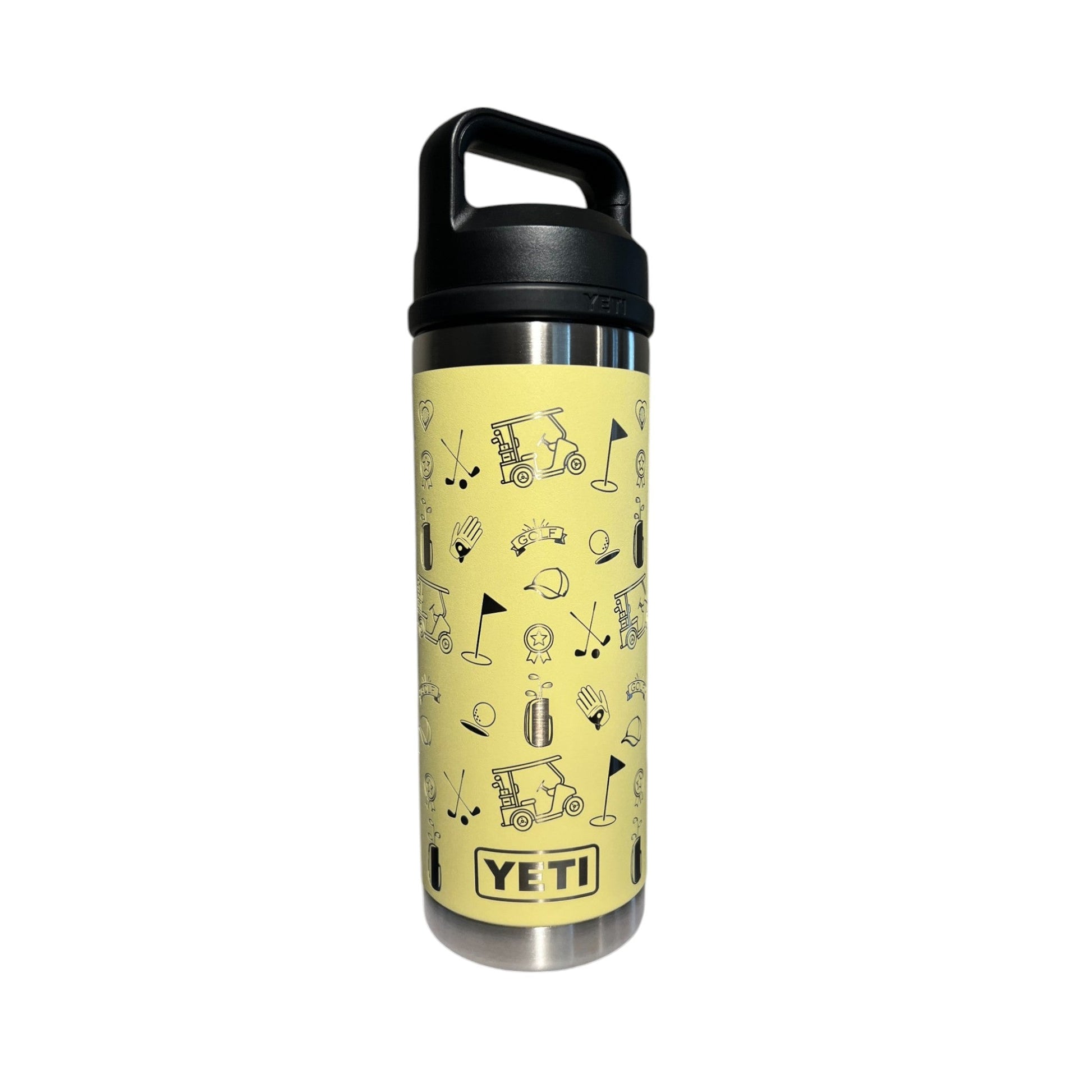 Golf Yeti Water Bottle 18 oz Rambler Chug Cap Bottle Full Laser Engrave - Pine LaserworksGolf Yeti Water Bottle 18 oz Rambler Chug Cap Bottle Full Laser Engrave