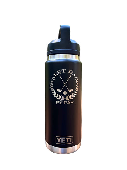 Personalized Dad Yeti 18oz/26oz/36oz Rambler Water Bottles New Dad, Papa, Stepdad, Grandpa, Gift for Him. Birthday, Anniversary - Pine LaserworksBest Dad By Par Personalized Yeti 26oz Rambler Water Bottle. Golf Gifts, Golf Dad, Golf Water Bottle, Birthday, Anniversary, Holidays. pinelaserworks.com