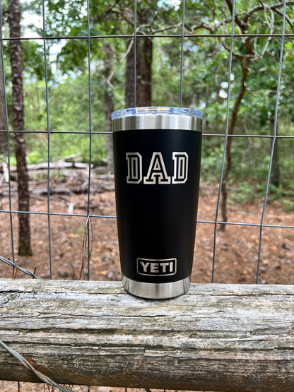 Personalized Dad Yeti 20oz Rambler Tumbler Engraved Cup Fathers Day PAPA Grandpa Husband Stepdad New Dad, Gift for Him. Birthday Anniversary - Pine LaserworksPersonalized Dad Yeti 20oz Rambler Tumbler Engraved Cup Fathers Day PAPA Grandpa Husband Stepdad New Dad, Gift for Him. Birthday Anniversary