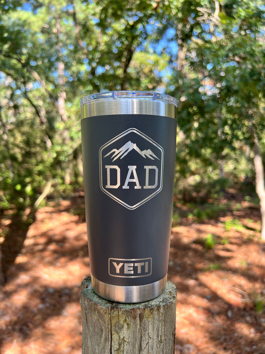 Personalized Dad Yeti 20oz Rambler Tumbler Engraved Cup Fathers Day PAPA Grandpa Husband Stepdad New Dad, Gift for Him. Birthday Anniversary - Pine LaserworksPersonalized Dad Yeti 20oz Rambler Tumbler Engraved Cup Fathers Day PAPA Grandpa Husband Stepdad New Dad, Gift for Him. Birthday Anniversary