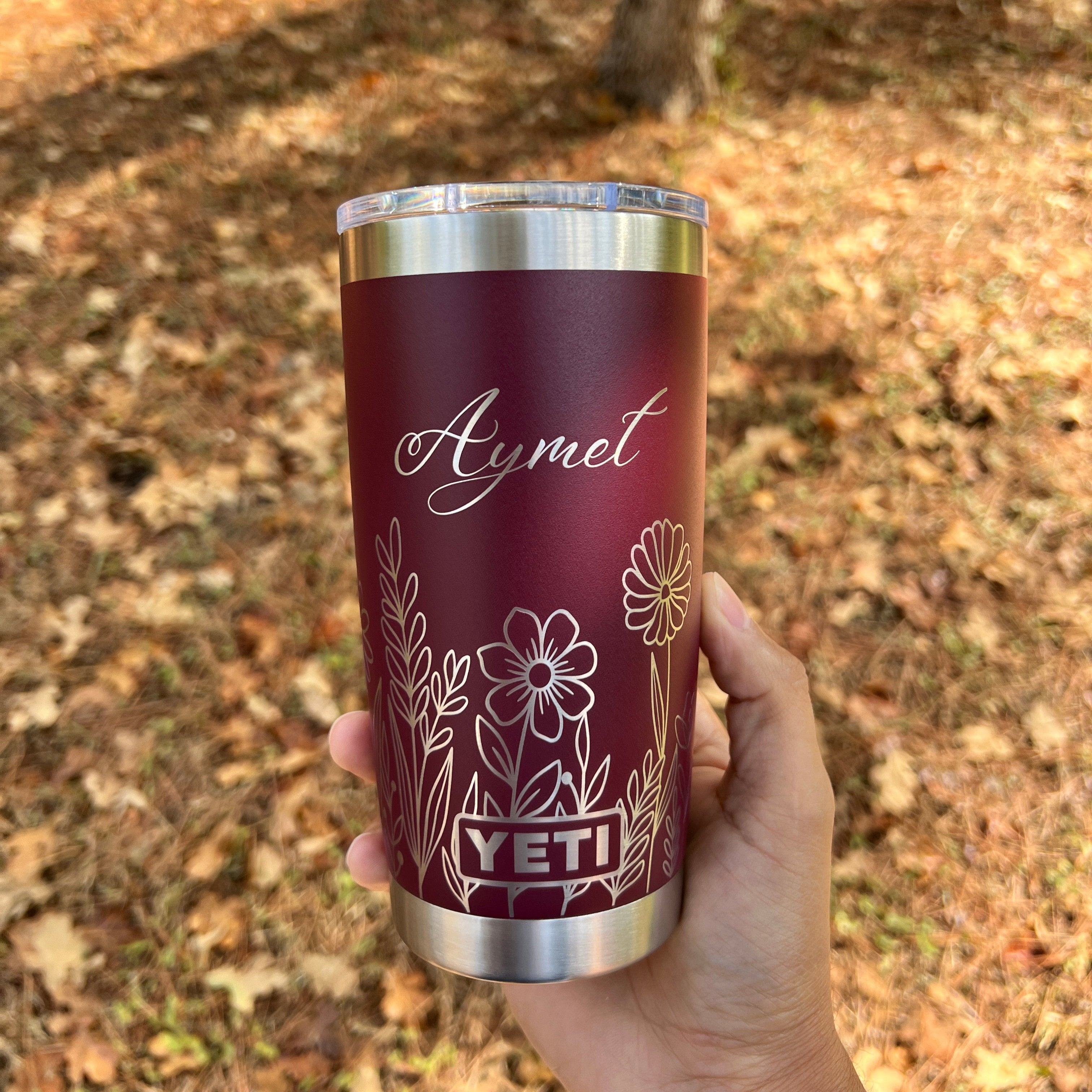 20oz - 360 Cow print laser en on a Yeti tumbler with magslide hot Multiple colors available…