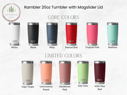 Personalized Floral Yeti 20oz Rambler Tumbler Full 360 Laser Engrave - Pine LaserworksPersonalized Floral Yeti 20oz Rambler Tumbler 360 degree Engraved Cup Birthday Anniversary Housewarming Gift idea for Her - Pine LaserworksPersonalized Floral Yeti 20oz Rambler Tumbler 360 degree Engraved Cup Birthday Anniversary Housewarming Gift idea for Her