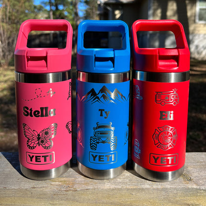 Personalized Kids Yeti 12 oz Water Bottle 12 Design Options - Pine LaserworksPersonalized Kids Yeti 12 oz Water Bottle 12 Design Options