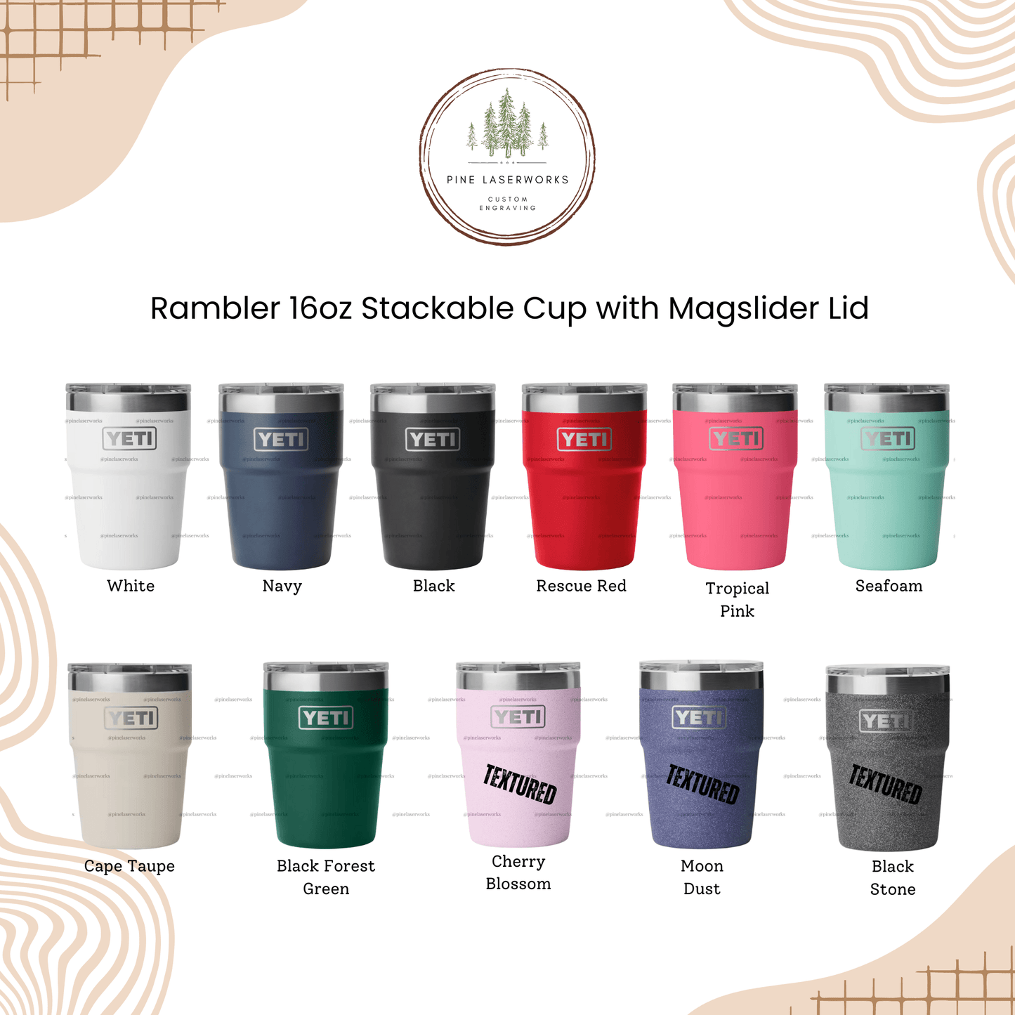 Business Logo YETI 16 oz Rambler Stackable Tumbler