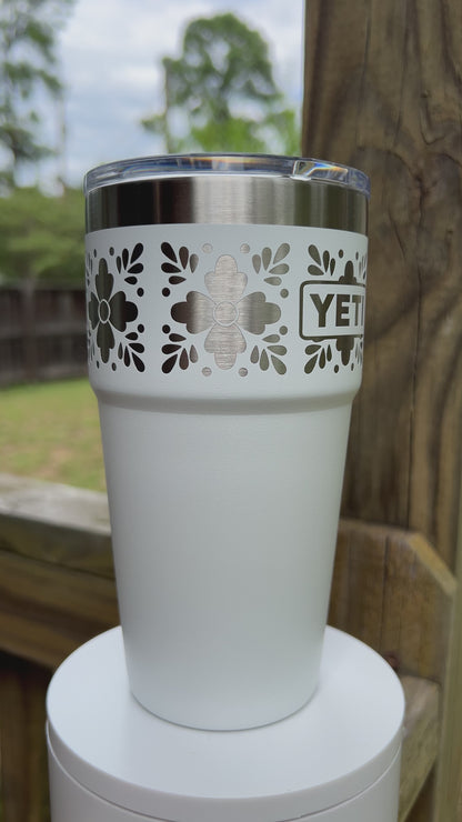 Personalized Talavera Flower Yeti 20oz Stackable Cup