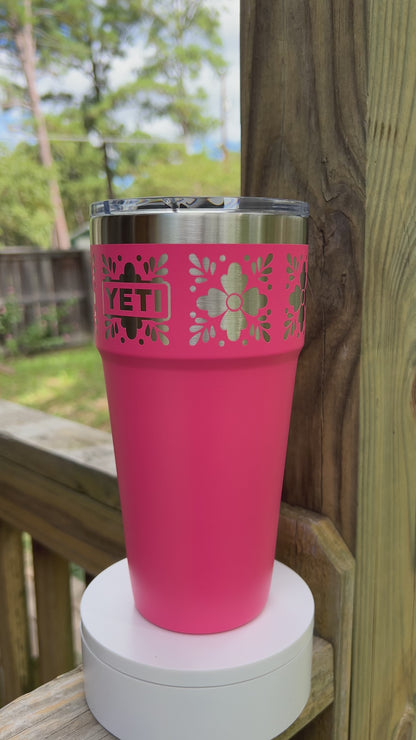 Personalized Talavera Flower Yeti 30oz Stackable Cup