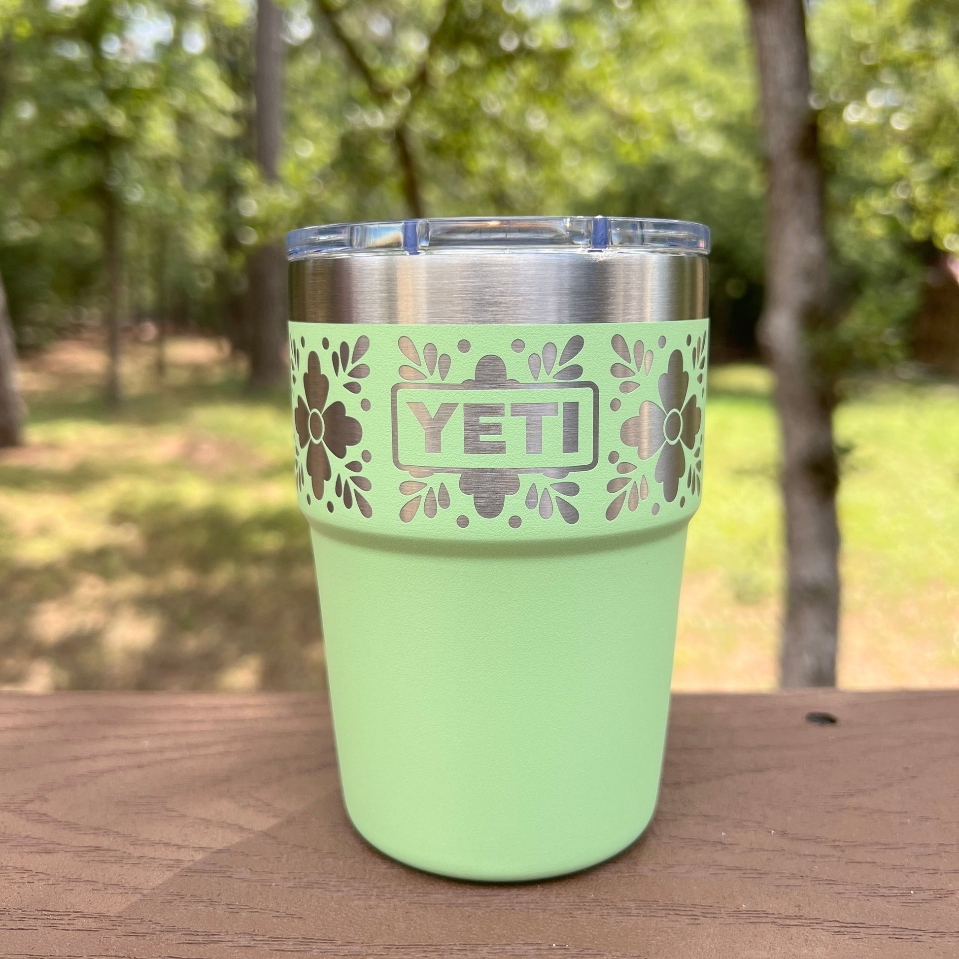 Talavera Flower Yeti 16oz Stackable Cup - Pine LaserworksTalavera Flower Yeti 16oz Stackable Cup