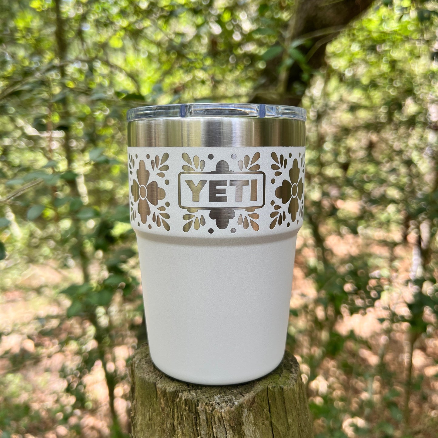 Talavera Flower Yeti 16oz Stackable Cup - Pine LaserworksTalavera Flower Yeti 16oz Stackable Cup