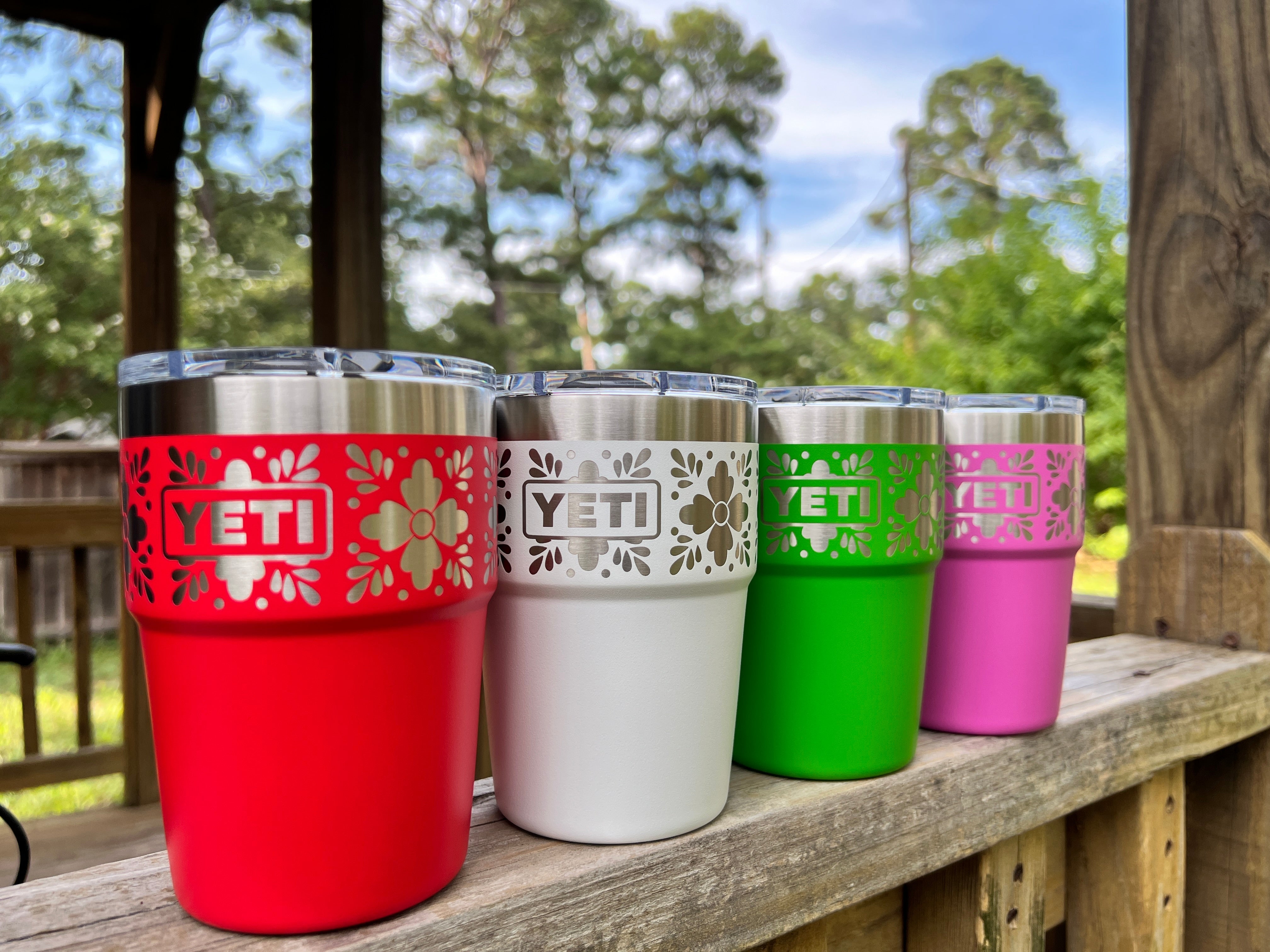 Laser store engraved yeti tumbler 30oz (flower)