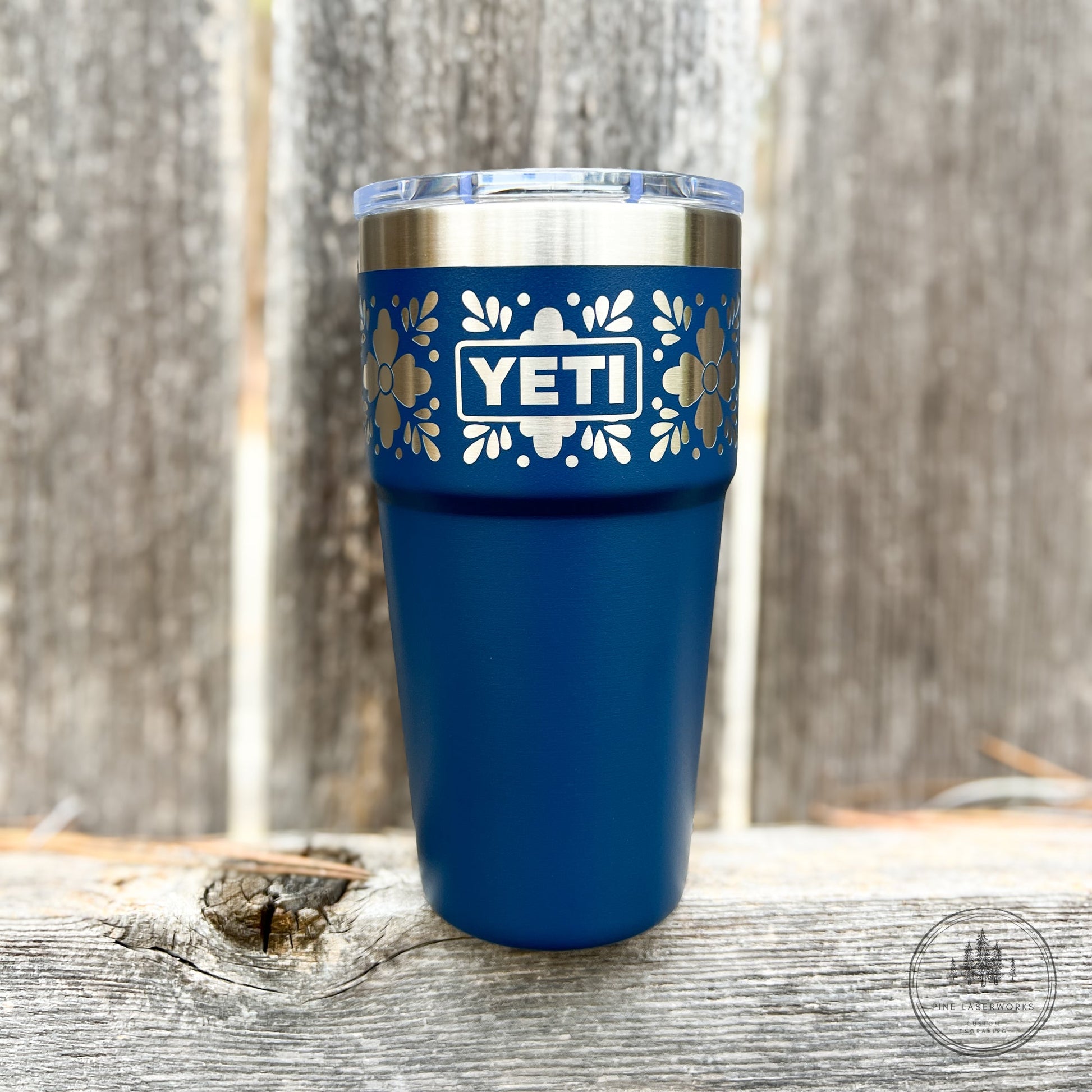 Talavera Flower Yeti 20oz Stackable Cup - Pine LaserworksTalavera Flower Yeti 20oz Stackable Cup