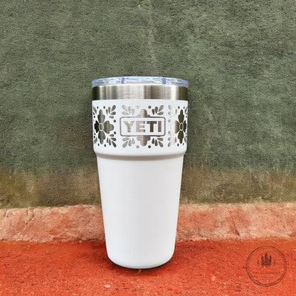 Talavera Flower Yeti 20oz Stackable Cup - Pine LaserworksTalavera Flower Yeti 20oz Stackable Cup
