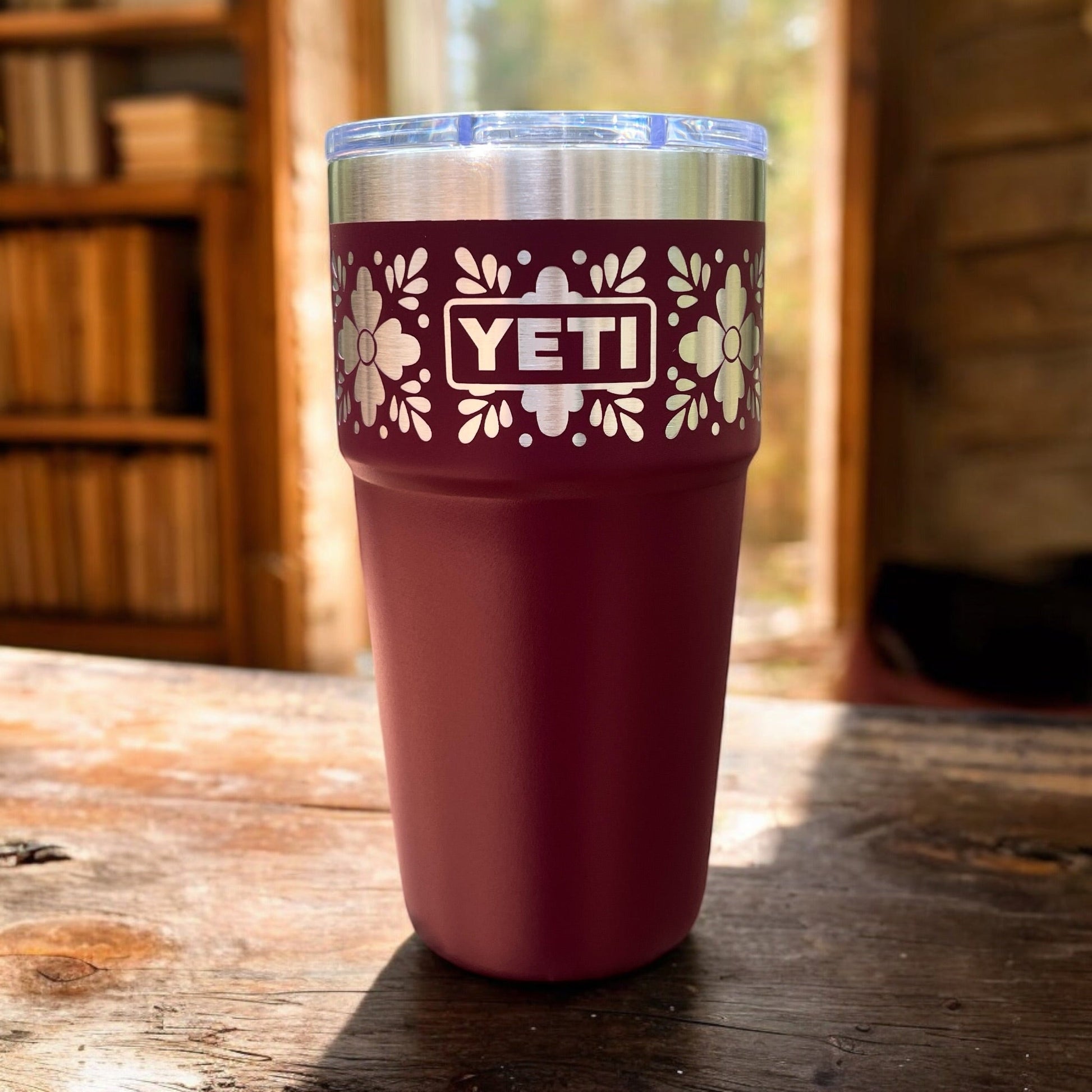 Talavera Flower Yeti 20oz Stackable Cup - Pine LaserworksTalavera Flower Yeti 20oz Stackable Cup